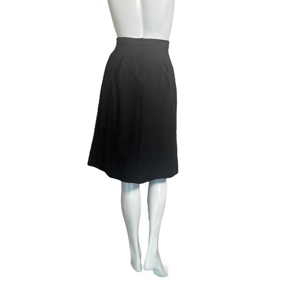 H&M | Women's Black Textured Fit and Flare Midi Skirt | Size: 4 - Picture 4 of 5